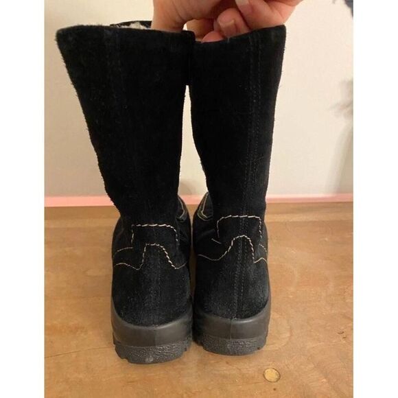 Rieker Tek size 36 (5-5.5) boots black suede wool lined winter - Picture 4 of 7